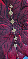 Brown Clover Stainless Steel gold bracelet