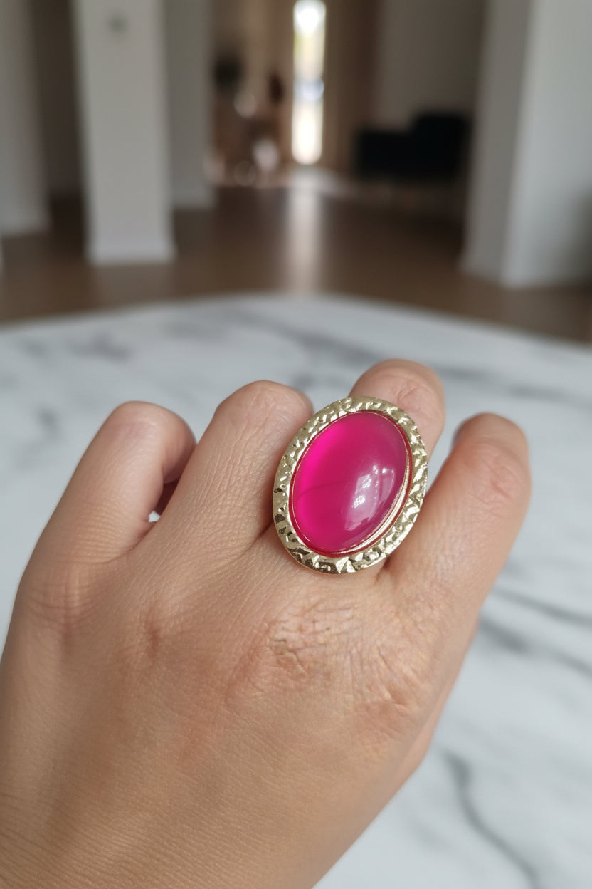 Gemstone Glow Rings — QTEEFY Colour Collection (Adjustable ring)