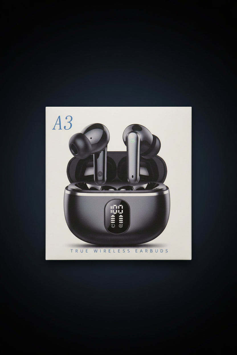 A3 True Wireless Earbuds — Smart Display Edition