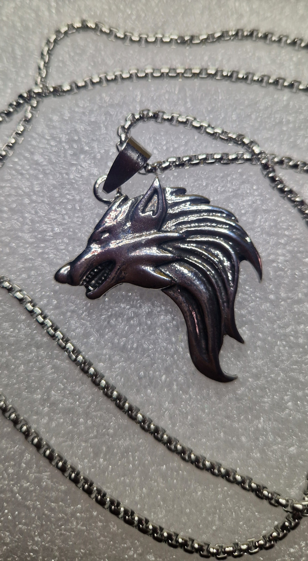 Wolf Stainless Steel Necklace