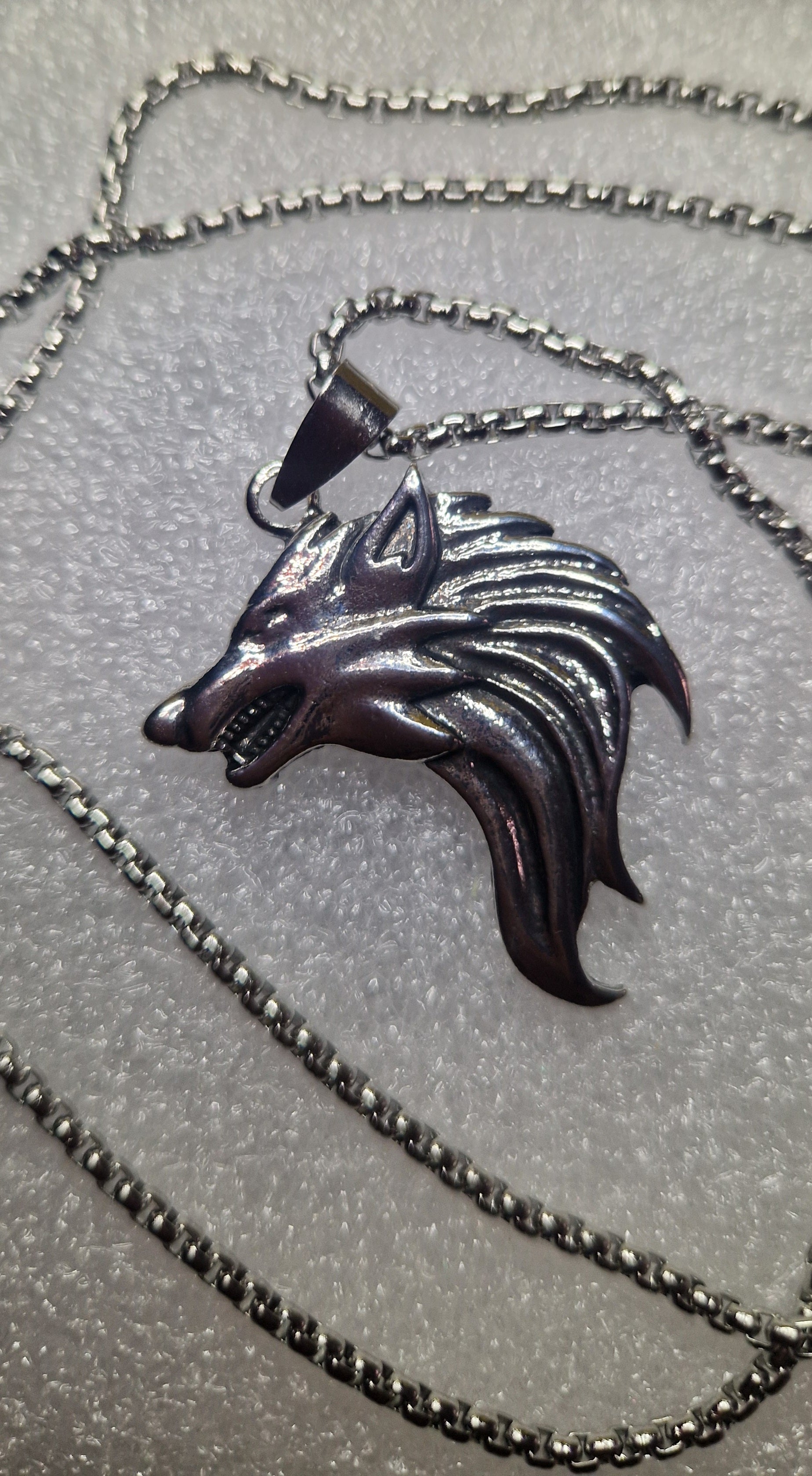 Wolf Stainless Steel Necklace