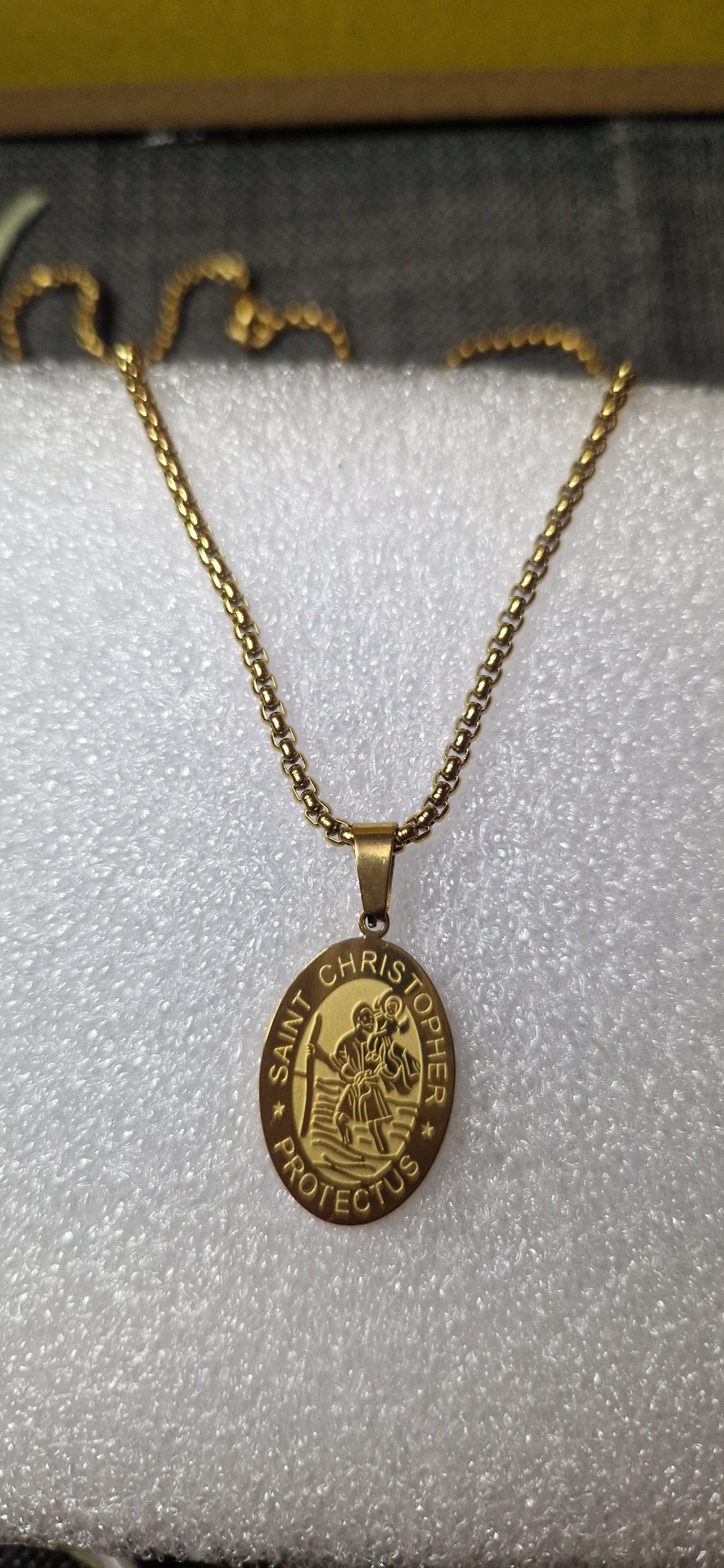 Saint Christopher Protectus Gold Necklace