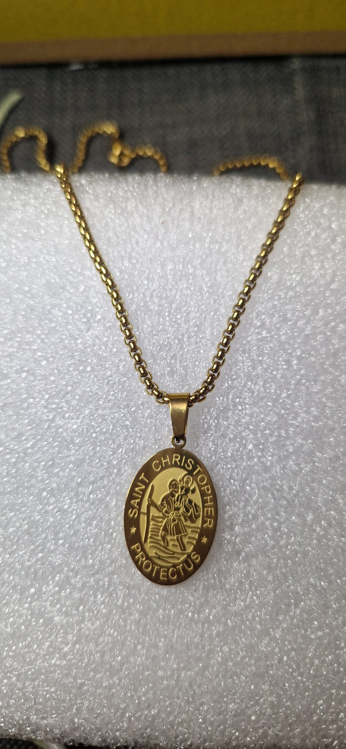 Saint Christopher Protectus Gold Necklace