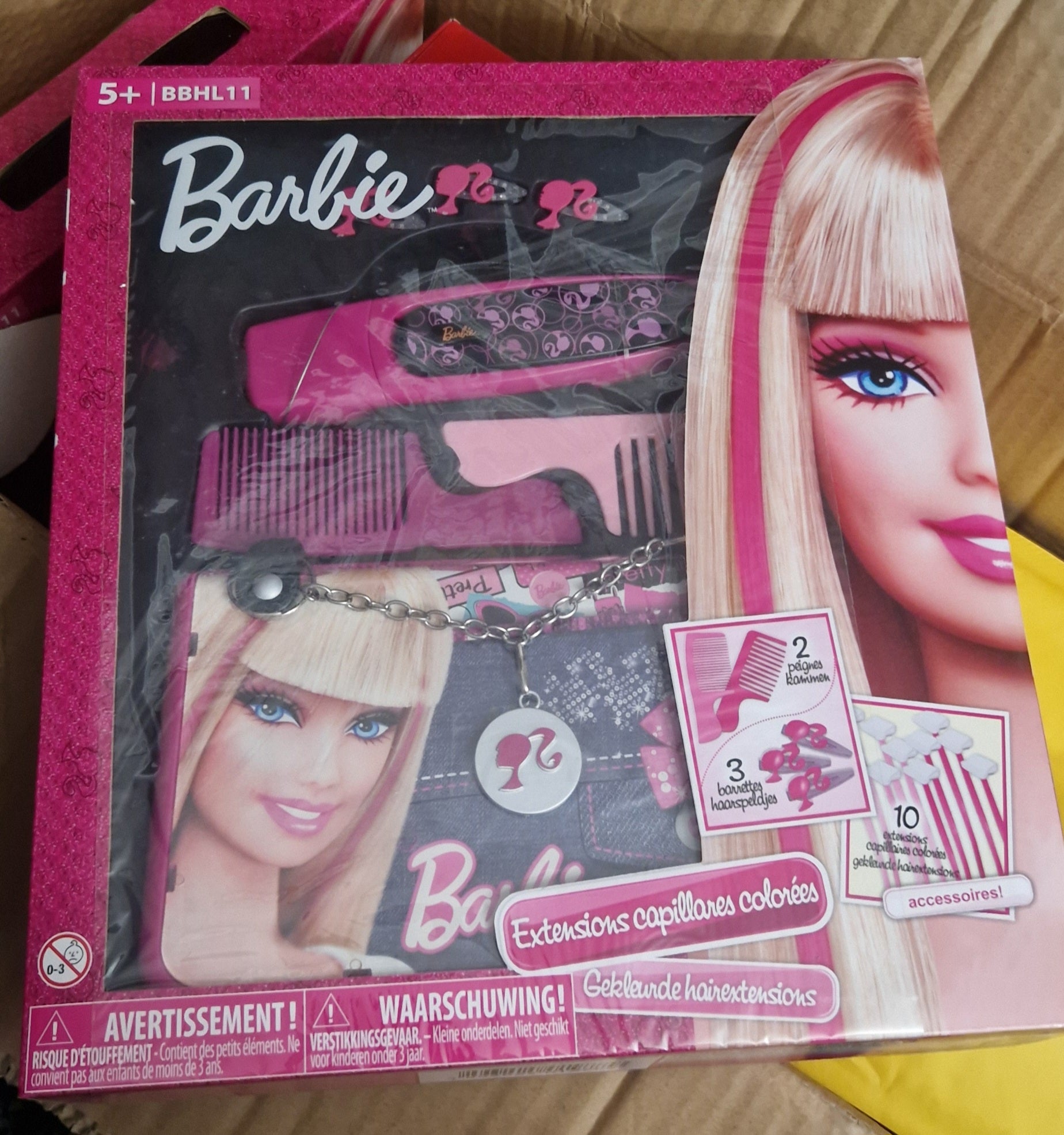 Barbie Coloured Hair Extensions Set