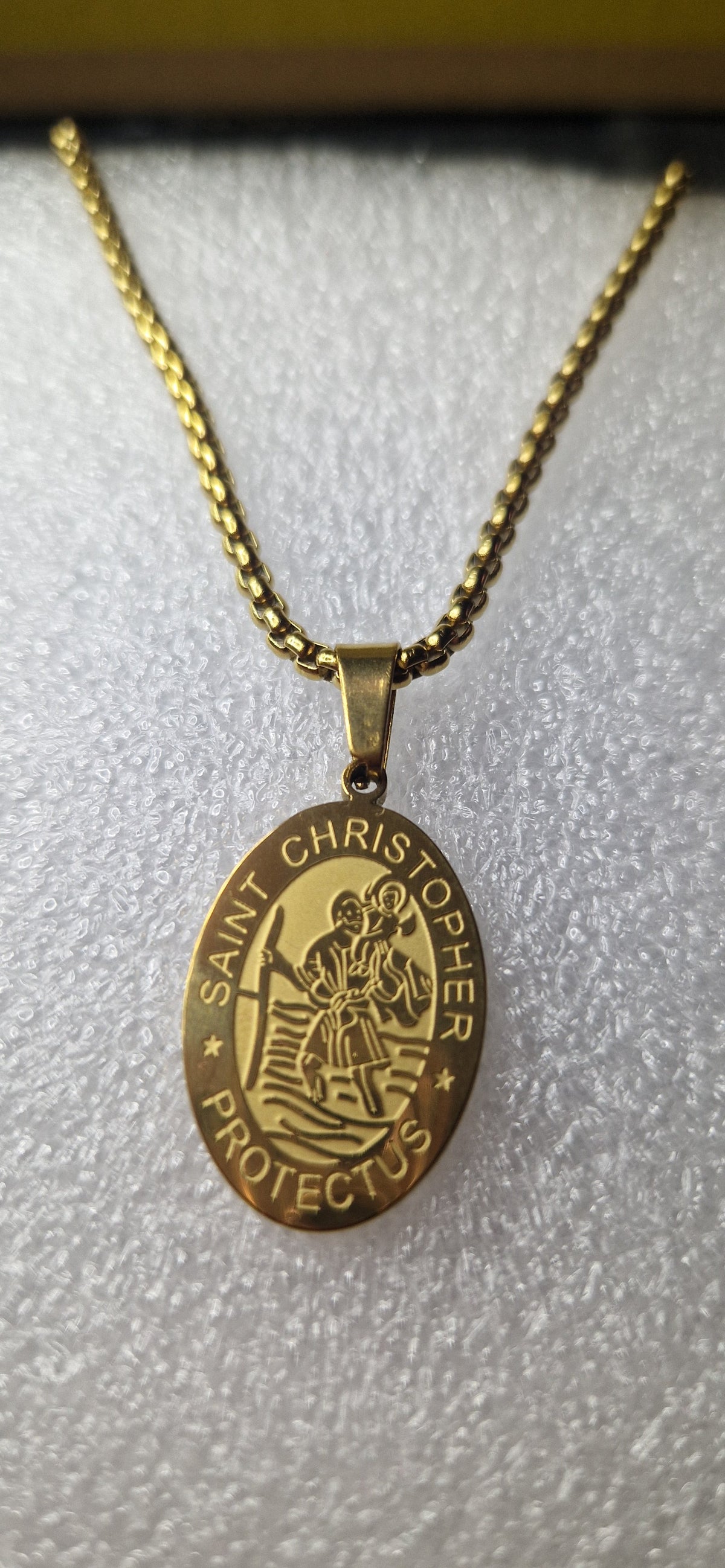 Saint Christopher Protectus Gold Necklace