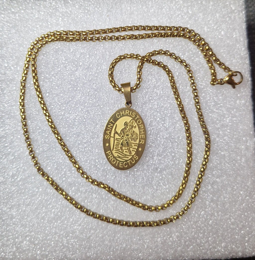 Saint Christopher Protectus Gold Necklace