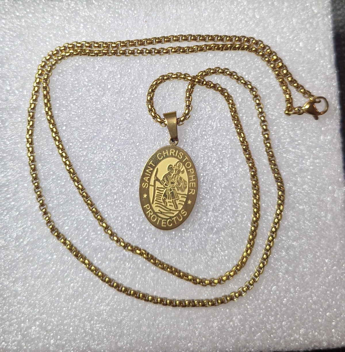 Saint Christopher Protectus Gold Necklace