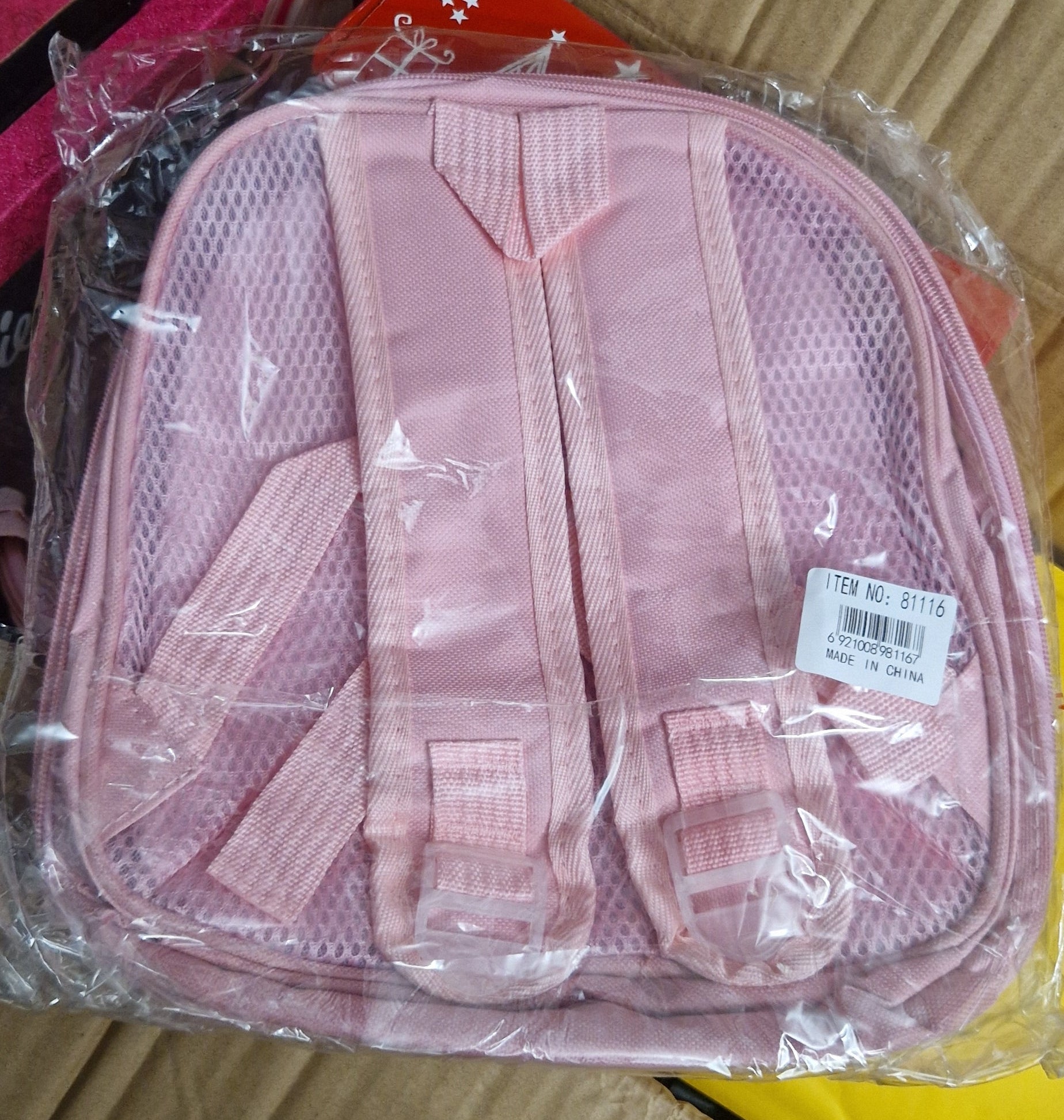 Stitch Pink Hard Case Embossed Bag – 11 Inch