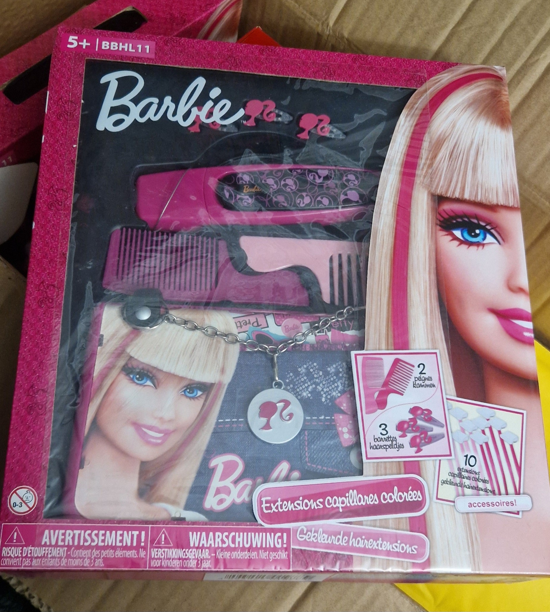 Barbie Coloured Hair Extensions Set
