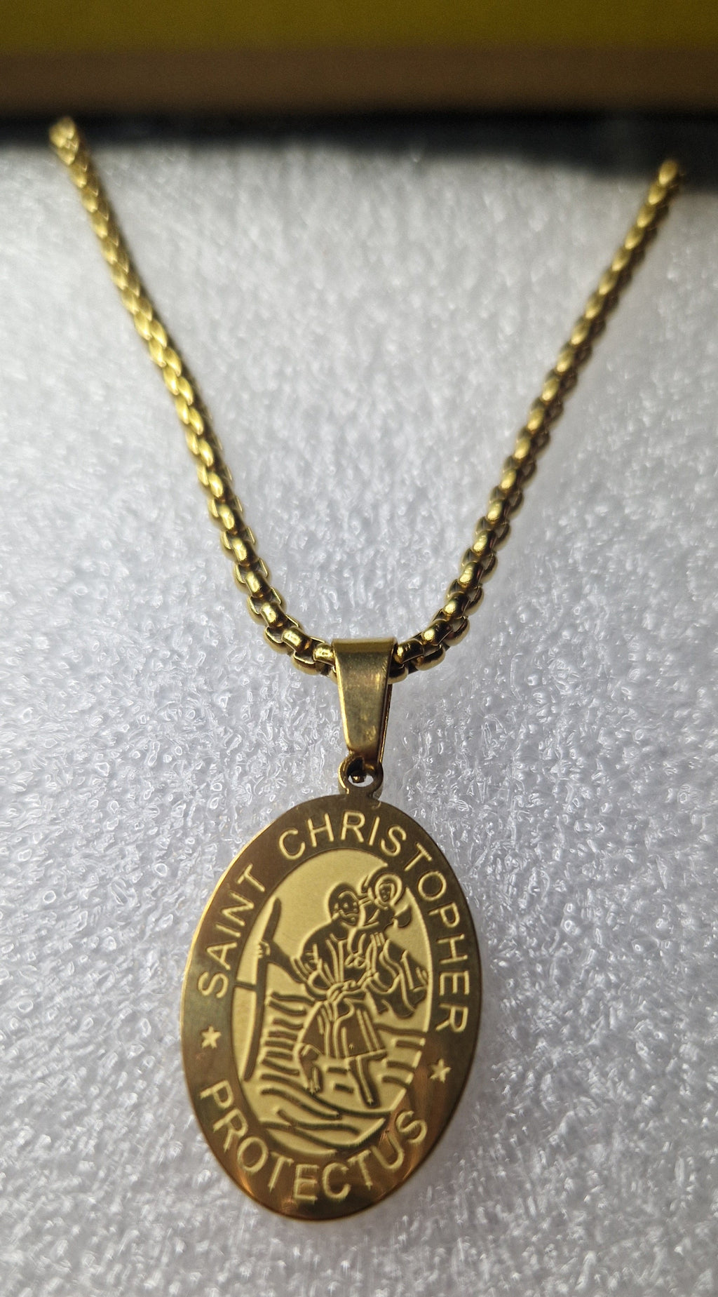 Saint Christopher Protectus Gold Necklace